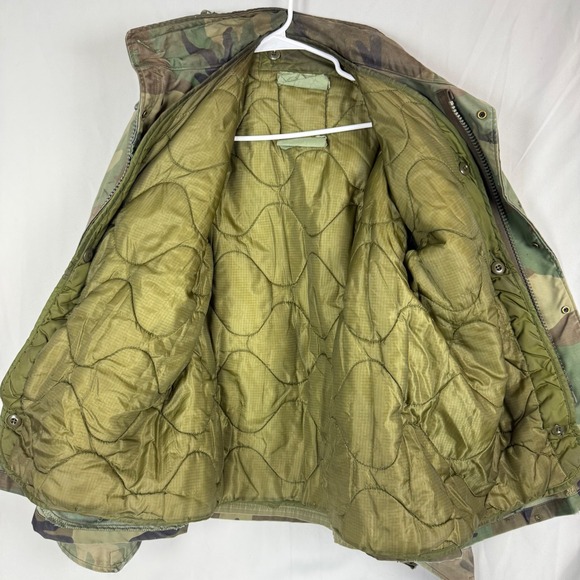 US Military M65 Woodland Cold Weather Field Jacket Mens Small Camo Army - Picture 2 of 13